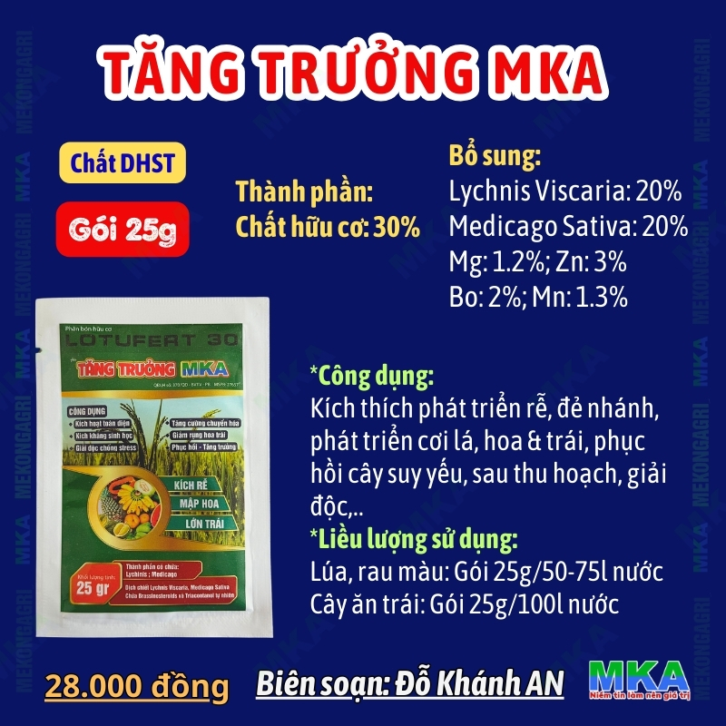 Thông tin tăng trưởng MKA kích thích sinh trưởng